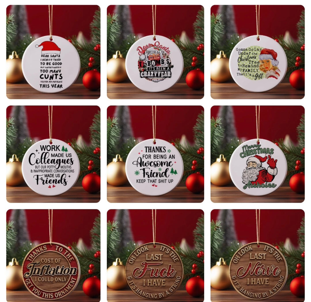 Ceramic Christmas Hanging Ornaments