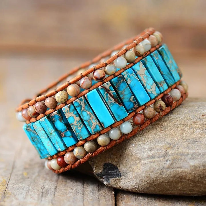 Turquoise & Agate Cuff Bracelet TELW