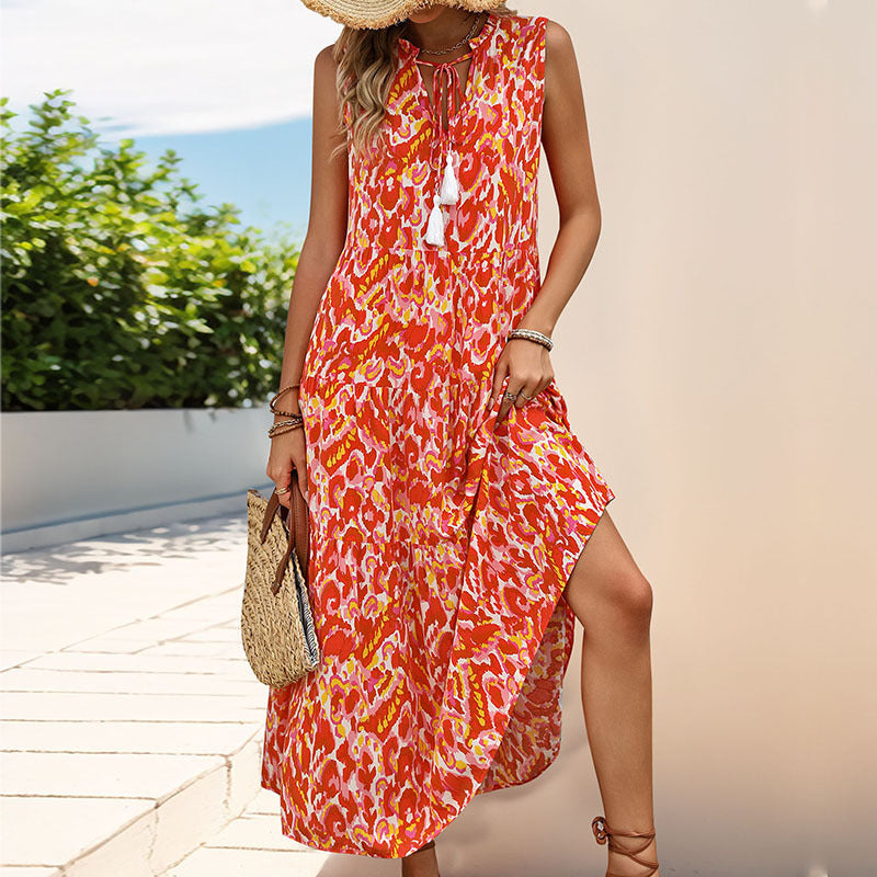 Bohemian Floral Sleeveless Dress