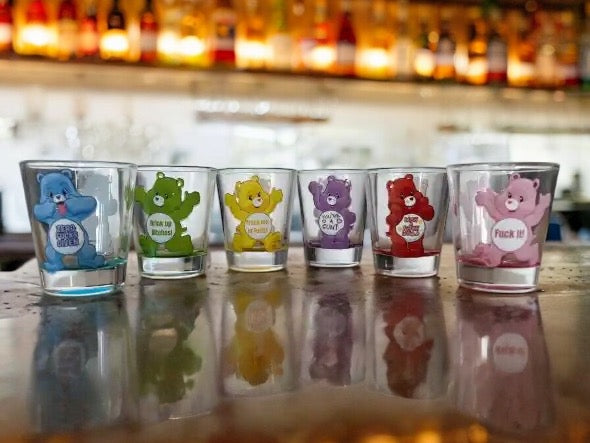 Sweary Care Bear Shot Glass Set