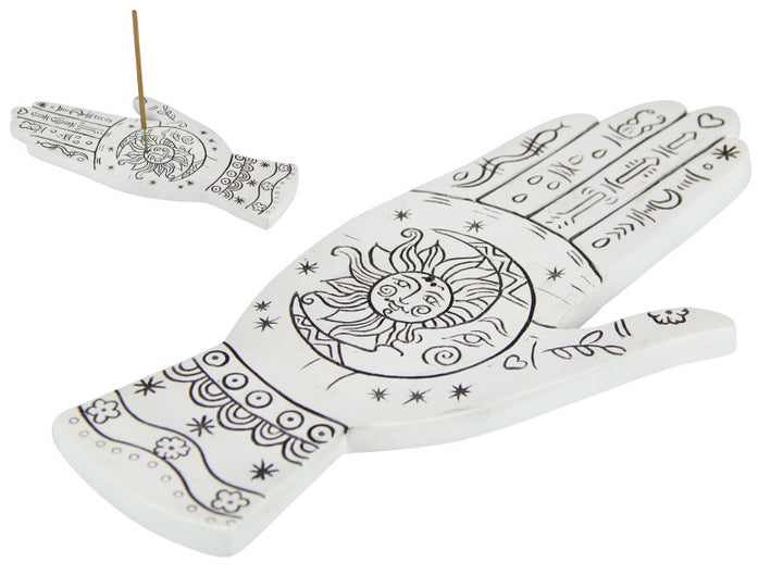 White Palmistry Incense Burner