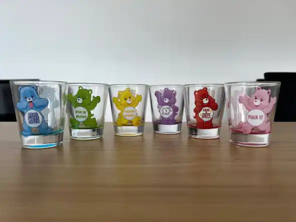 Sweary Care Bear Shot Glass Set