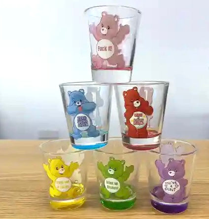 Sweary Care Bear Shot Glass Set