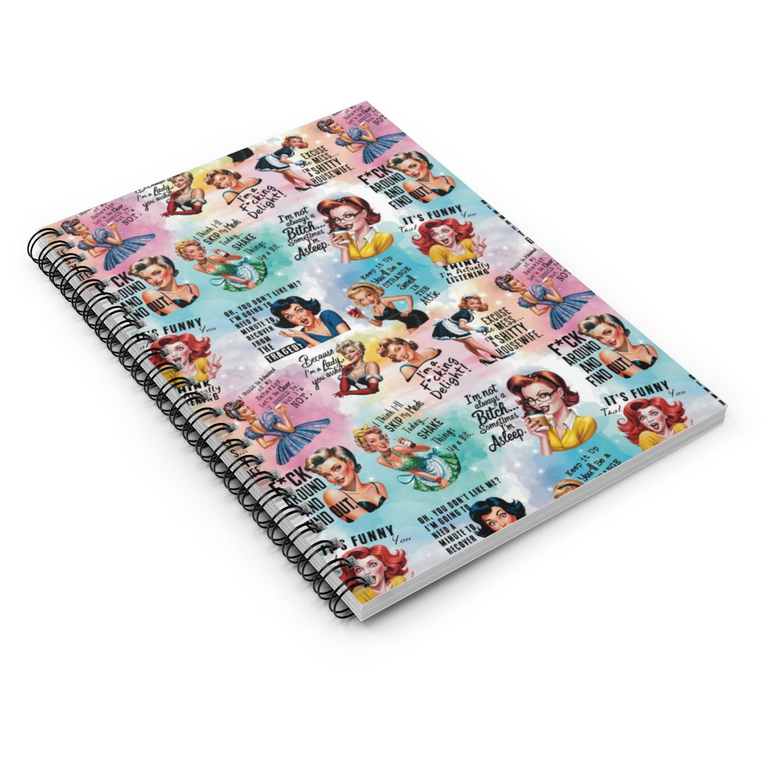 Retro Sassy Ladies Spiral Notebook