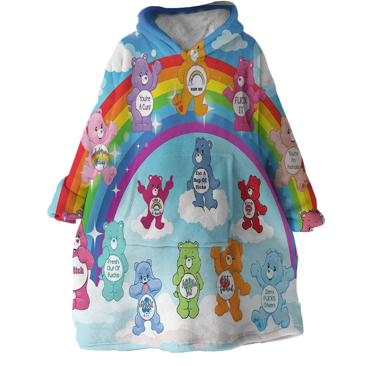 Rainbow Sweary Care Bear oversized Plush Hoodies