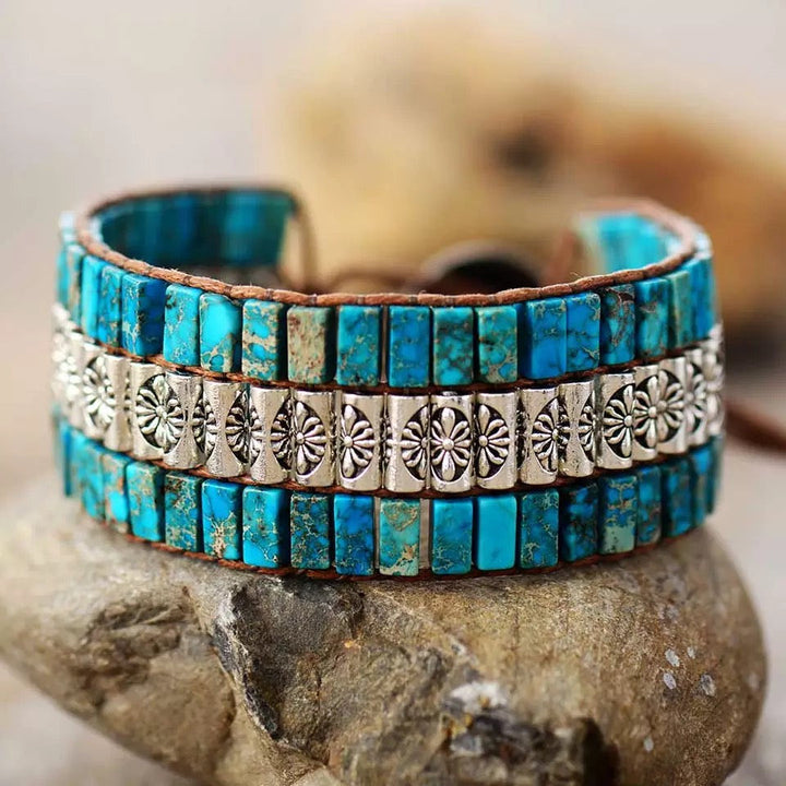 Boho Turquoise Cuff Bracelet TELW