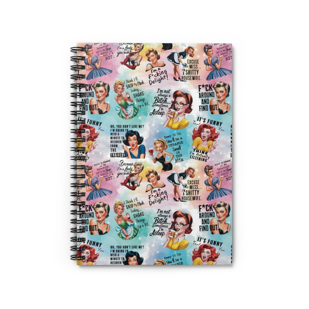 Retro Sassy Ladies Spiral Notebook