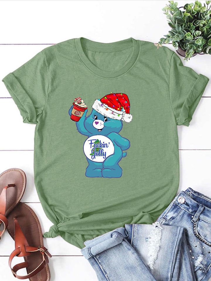 Sweary Care Bear T-shirts- Christmas Edition