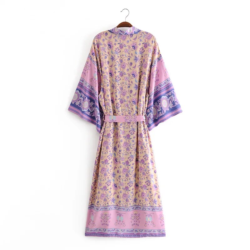 Purple Vibes Boho Kimono