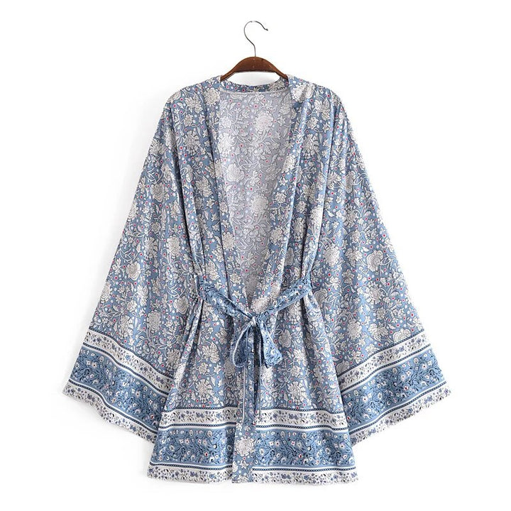 Serene Blue Bohemian Kimono