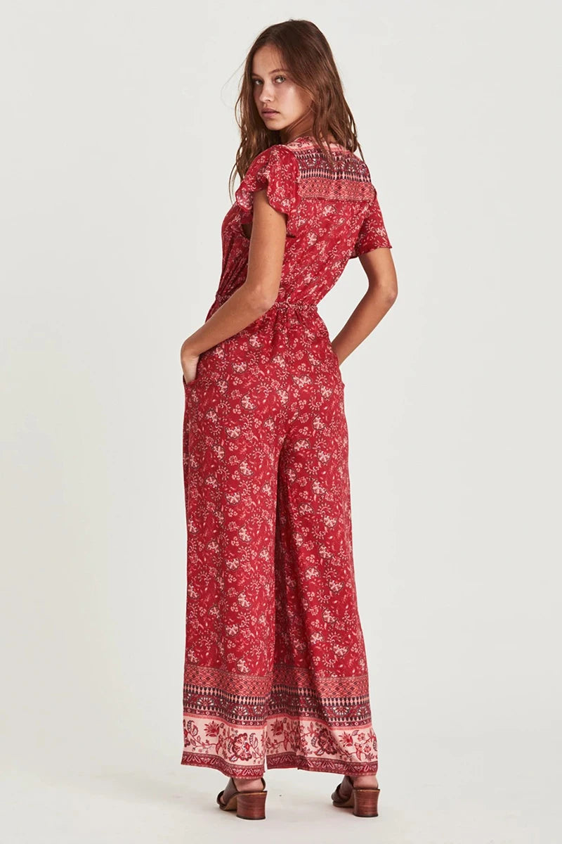 Bohemian Print Long Jumpsuit