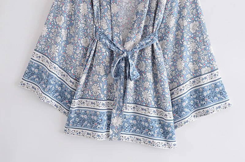 Serene Blue Bohemian Kimono