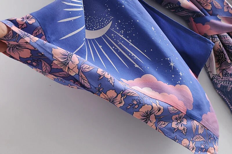 Luna Crescent Moon Bohemian Kimono