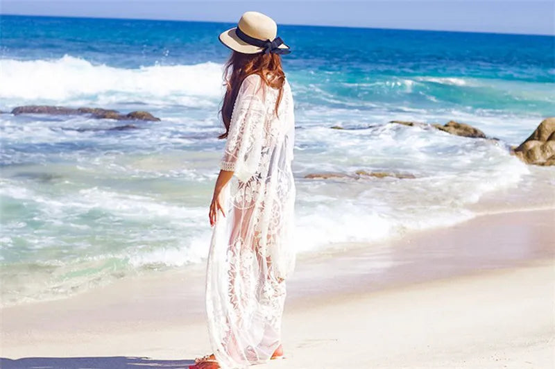 Plus Size Free Spirit Boho Lace Kimono Cover Up