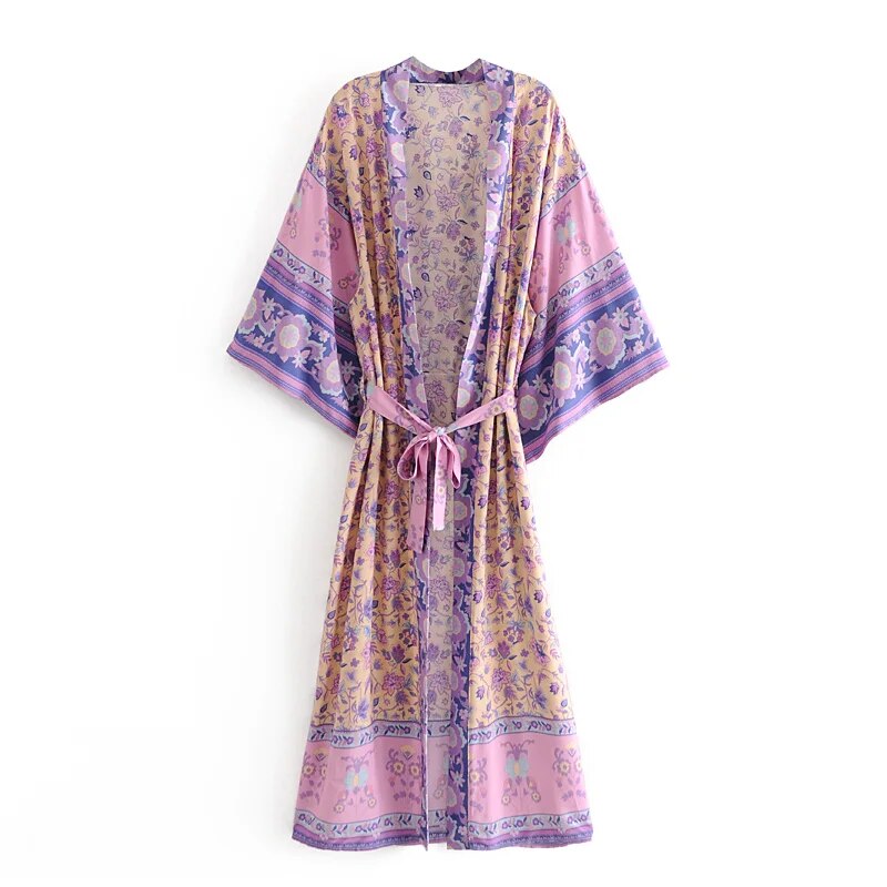 Purple Vibes Boho Kimono