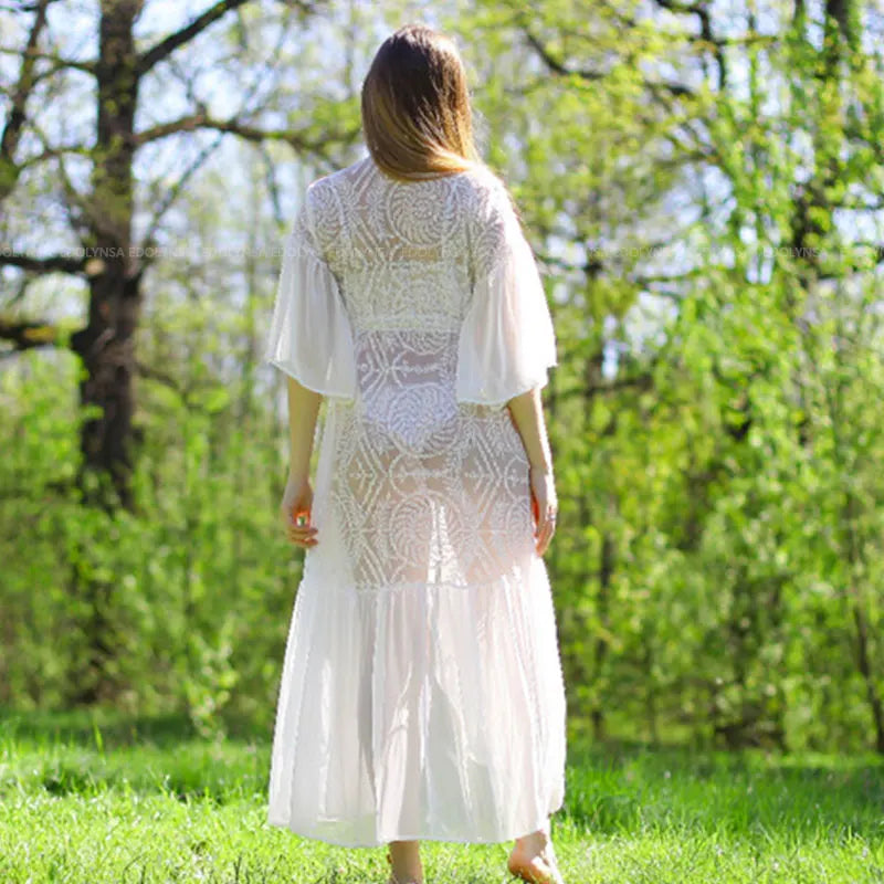 Plus Size Free Spirit Boho Lace Kimono Cover Up