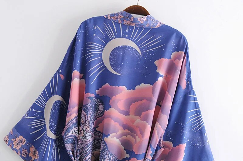 Luna Crescent Moon Bohemian Kimono