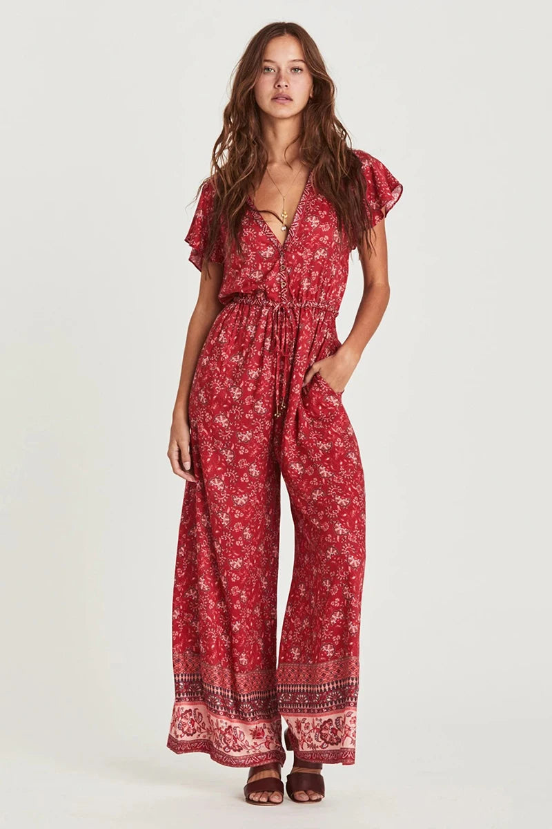 Bohemian Print Long Jumpsuit