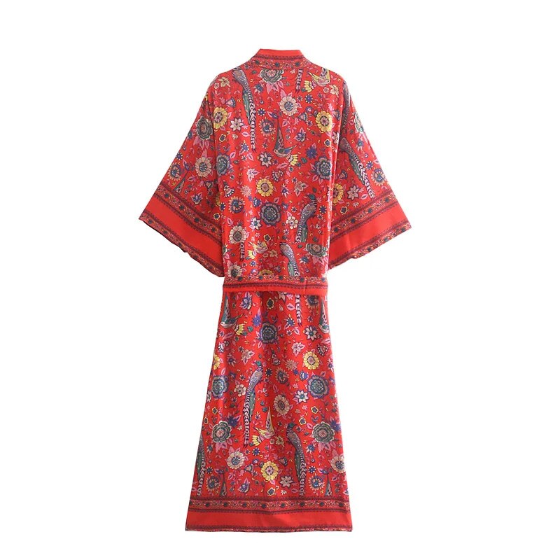 Regal Peacock Bohemian Kimono