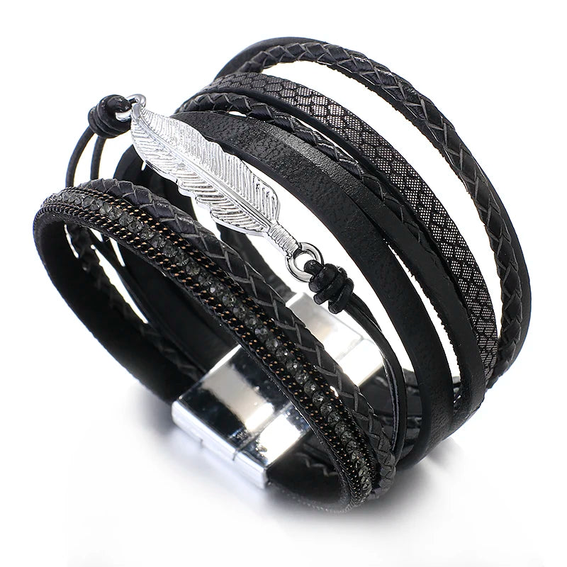 Feather Cuff Magnetic Bracelet