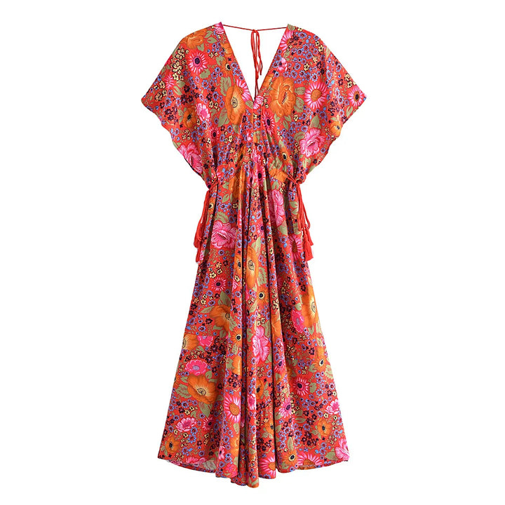 Bohemian Floral Maxi Dress