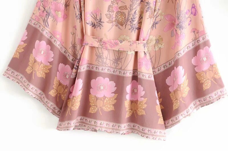 Solstice Boho Floral Bat Sleeve Kimono