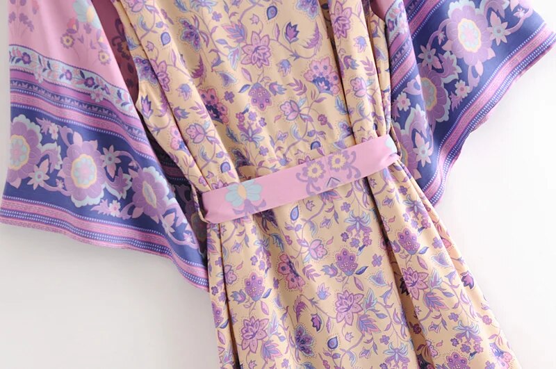 Purple Vibes Boho Kimono