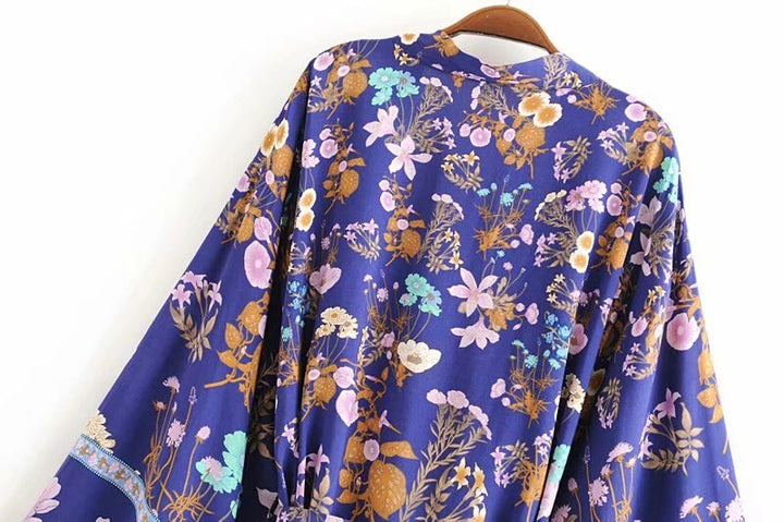 Solstice Boho Floral Bat Sleeve Kimono
