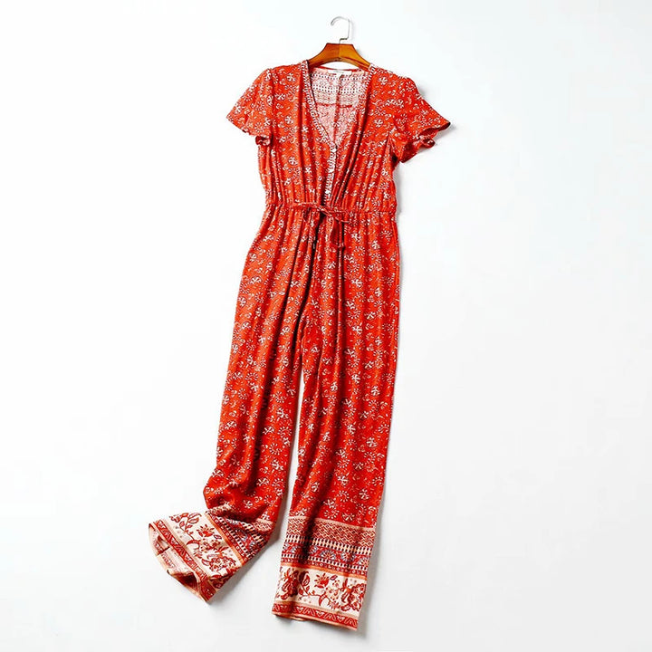 Bohemian Print Long Jumpsuit