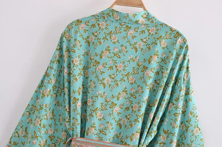 Serenity Boho Floral Bat Sleeve  Kimono