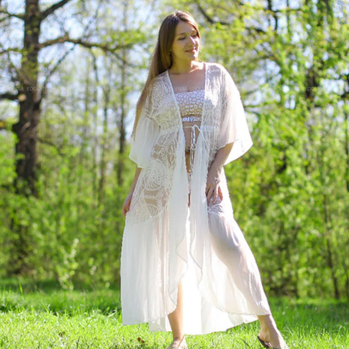 Plus Size Free Spirit Boho Lace Kimono Cover Up