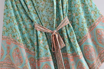 Serenity Boho Floral Bat Sleeve  Kimono