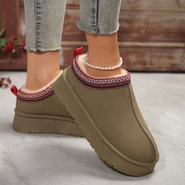 Winter Boho Platform Slippers