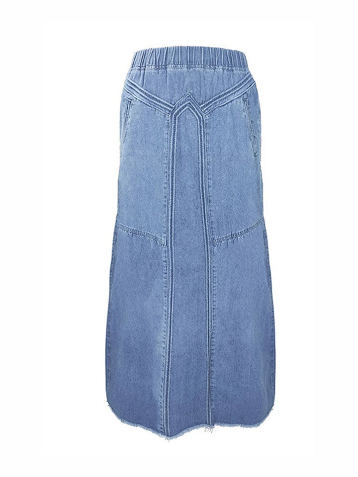 Vintage A-Line Maxi Denim Skirt