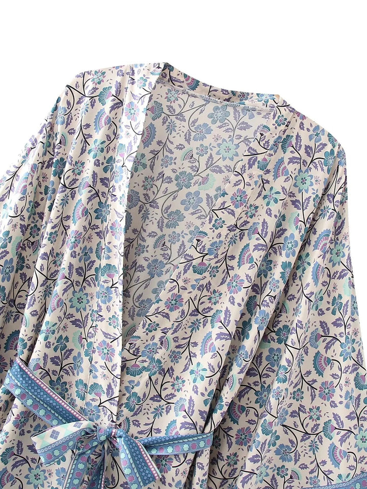 Desert Boho Floral Bat Sleeve  Kimono