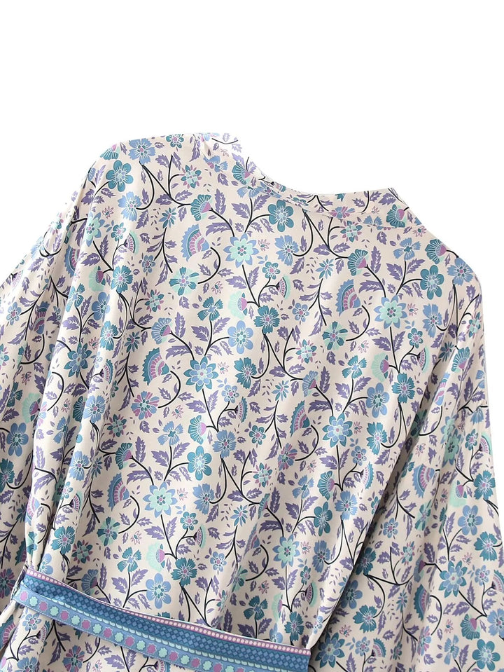 Desert Boho Floral Bat Sleeve  Kimono