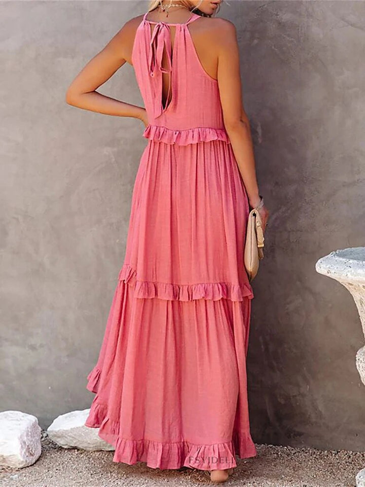 Bohemian Long Ruffle Dress