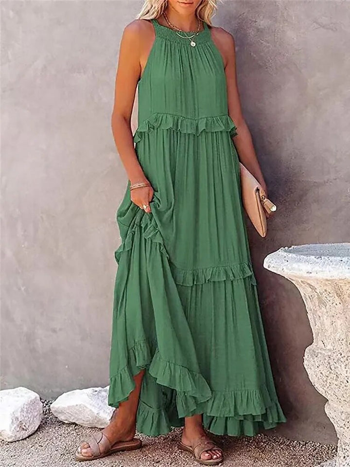 Bohemian Long Ruffle Dress