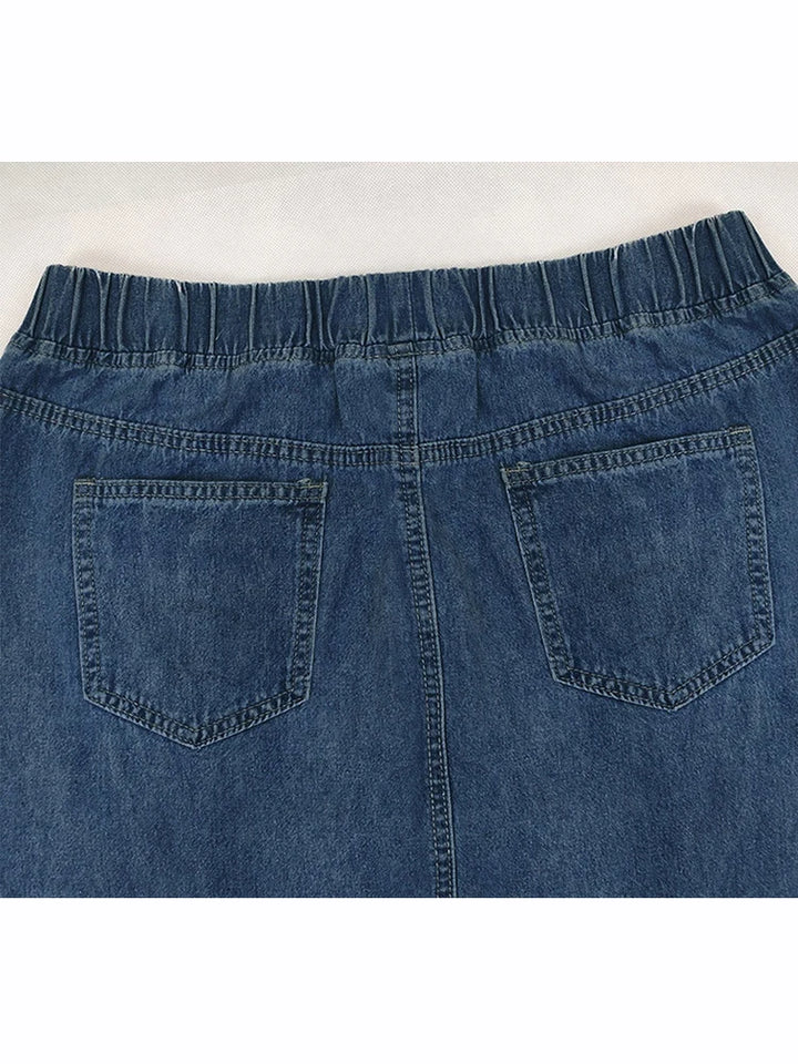 Vintage A-Line Maxi Denim Skirt