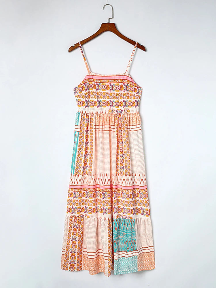 Bohemian Spaghetti Strap Long Dress