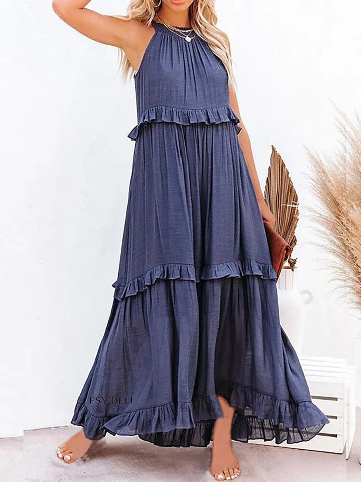 Bohemian Long Ruffle Dress