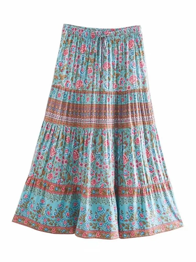 Boho Long Floral Skirt