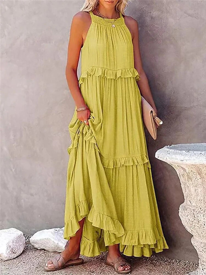 Bohemian Long Ruffle Dress