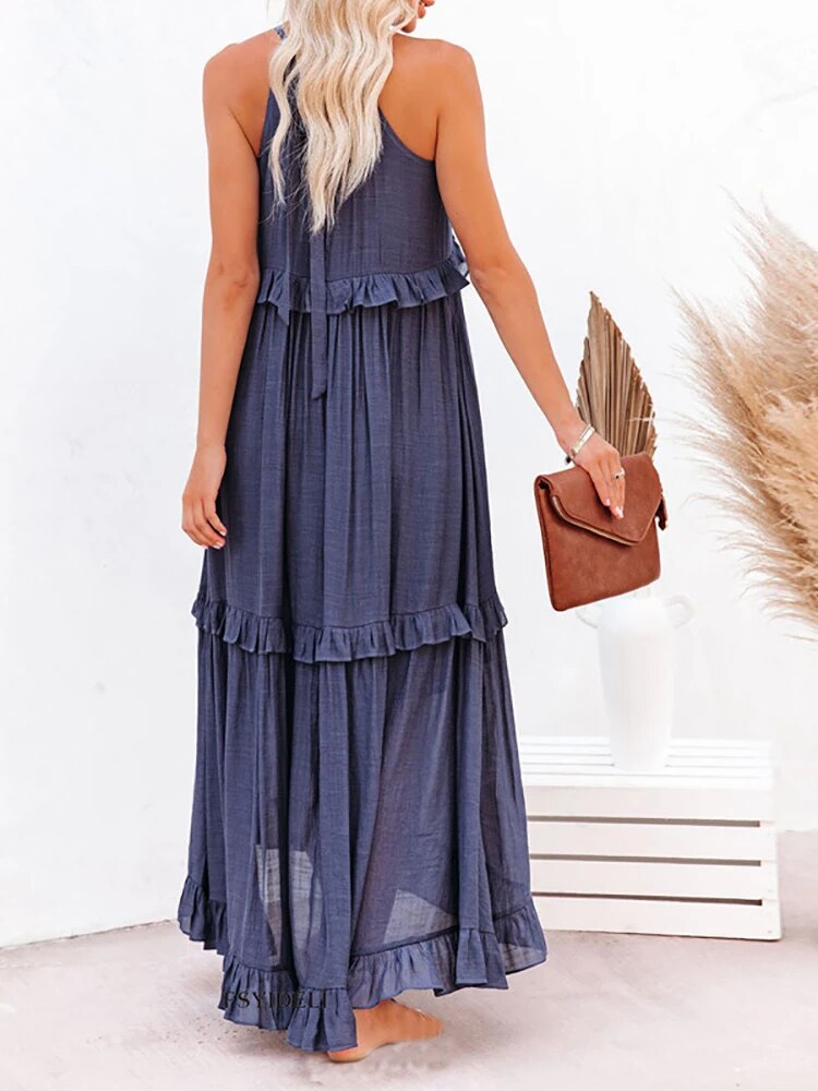 Bohemian Long Ruffle Dress