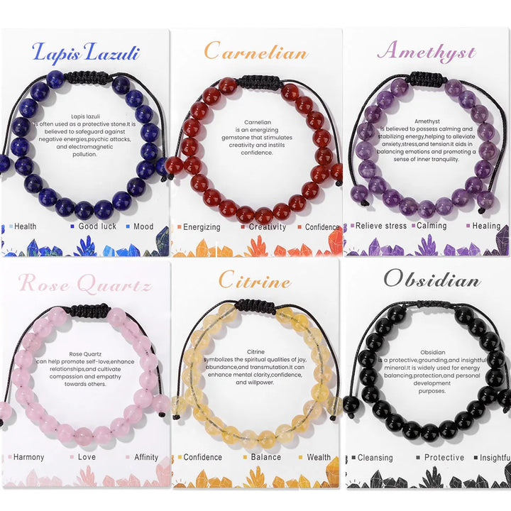 Adjustable Gemstone Bracelets with Card