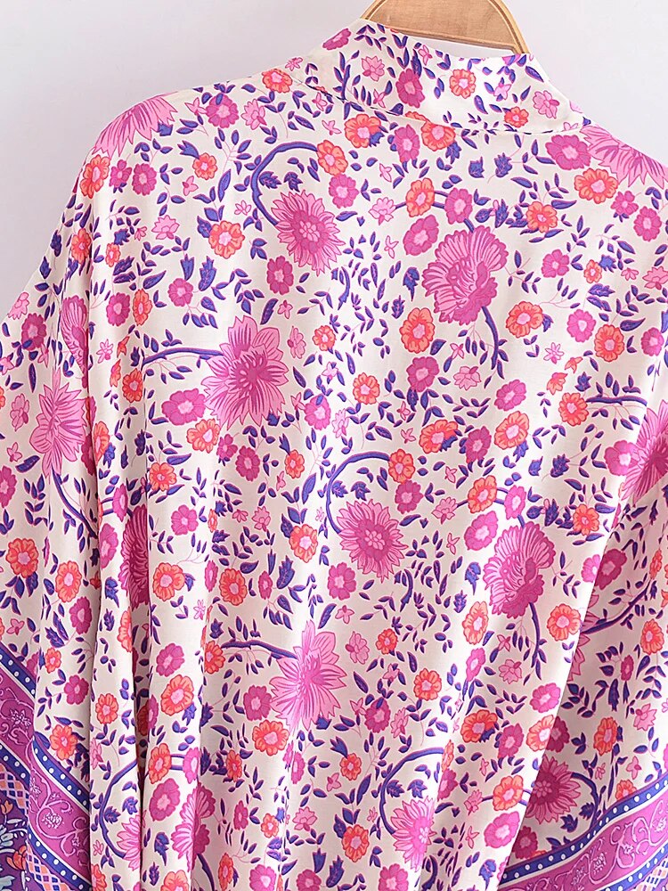 Soft Rose & Lavender Bohemian Kimono
