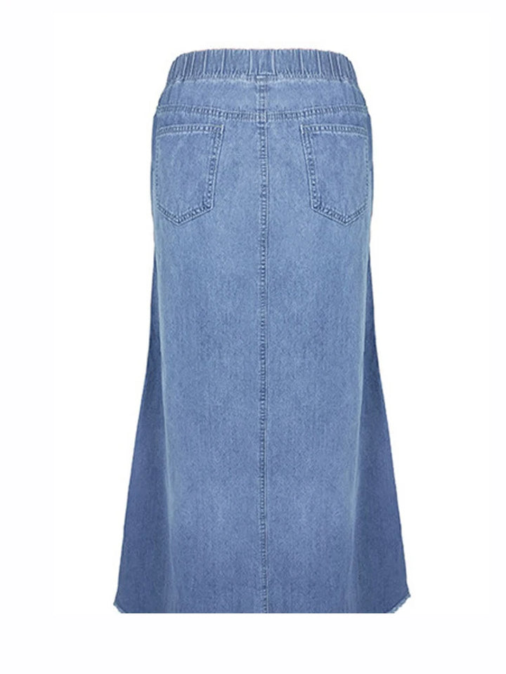 Vintage A-Line Maxi Denim Skirt