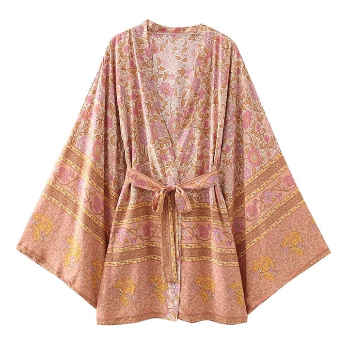 Desert Boho Floral Bat Sleeve  Kimono