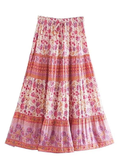 Boho Long Floral Skirt