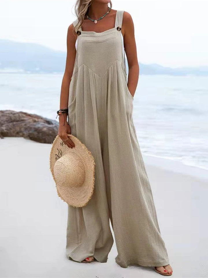 Wide Leg Long Romper Jumpsuit